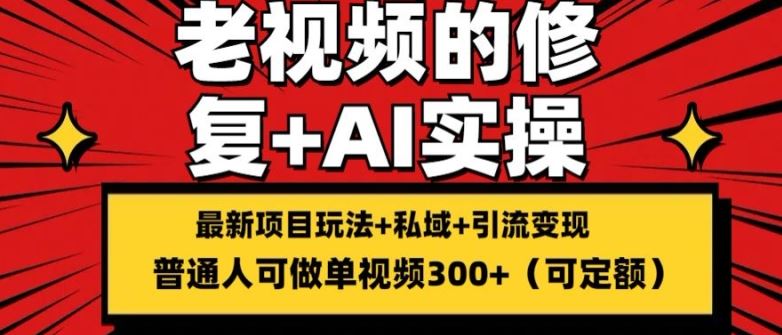 修复老视频的玩法，搬砖+引流的变现(可持久)，单条收益300+【揭秘】-阿良资源网