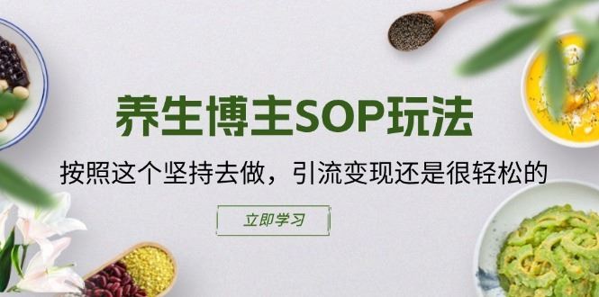 养生博主SOP玩法，按照这个坚持去做，引流变现还是很轻松的-阿良资源网