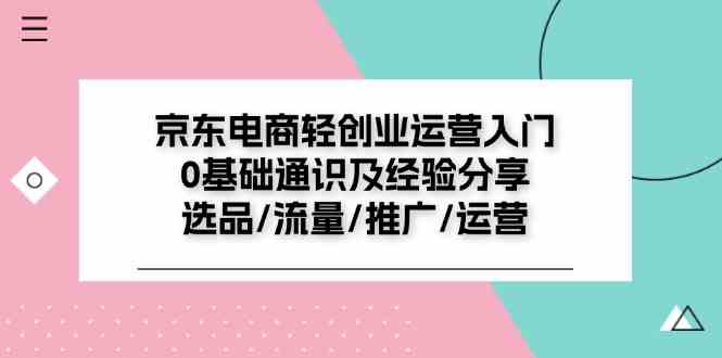 京东电商轻创业运营入门0基础通识及经验分享：选品/流量/推广/运营-阿良资源网