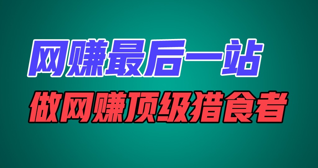 网赚最后一站，卖项目，做网赚顶级猎食者-阿良资源网