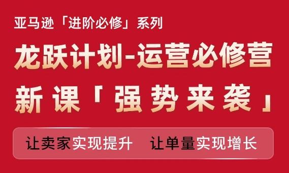 亚马逊进阶必修系列，龙跃计划-运营必修营新课，让卖家实现提升 让单量实现增长-阿良资源网