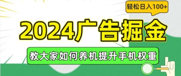 2024广告掘金，教大家如何养机提升手机权重，轻松日入100+【揭秘】-阿良资源网