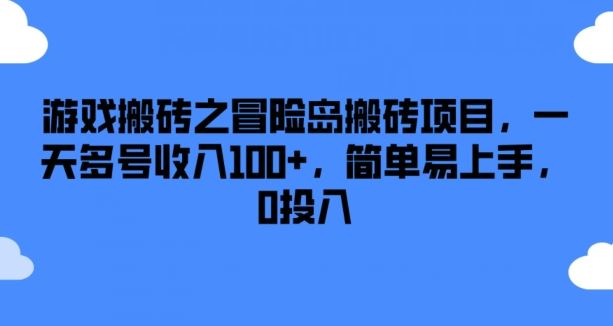 游戏搬砖之冒险岛搬砖项目，一天多号收入100+，简单易上手，0投入【揭秘】-阿良资源网