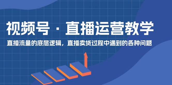 视频号直播运营教学：直播流量的底层逻辑，直播卖货过程中遇到的各种问题-阿良资源网