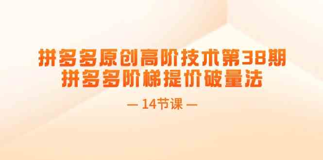 拼多多原创高阶技术第38期，拼多多阶梯提价破量法（14节课）-阿良资源网