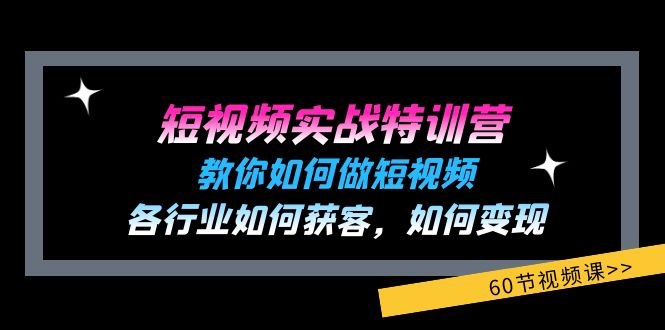 短视频实战特训营：教你如何做短视频，各行业如何获客，如何变现 (60节)-阿良资源网