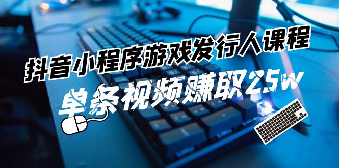 抖音小程序游戏发行人课程：带你玩转游戏任务变现，单条视频赚取25w-阿良资源网