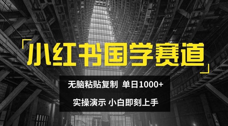 小红书国学赛道，无脑粘贴复制，单日1K，实操演示，小白即刻上手【揭秘】-阿良资源网
