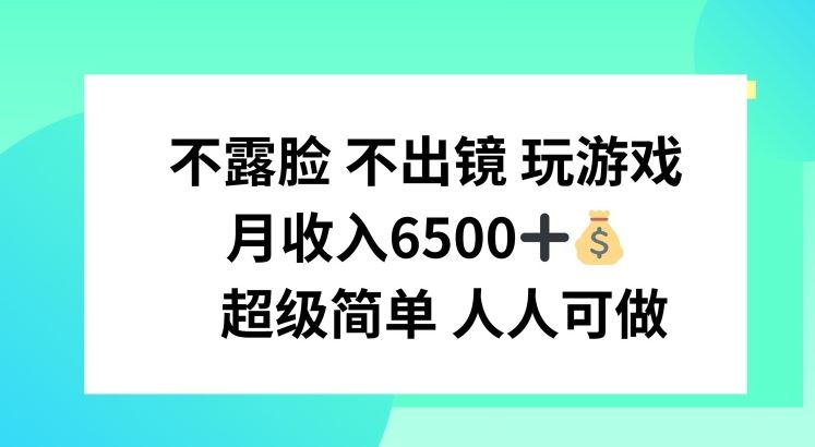 不露脸 不出境 玩游戏，月入6500 超级简单 人人可做【揭秘】-阿良资源网