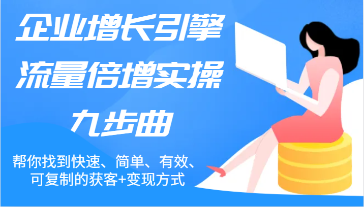 企业增长引擎流量倍增实操九步曲，帮你找到快速、简单、有效、可复制的获客+变现方式-阿良资源网