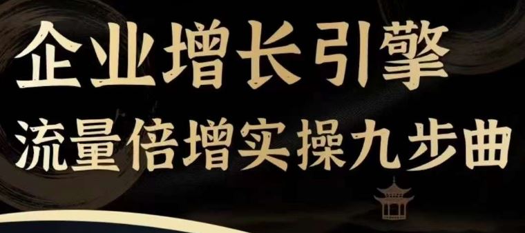 企业增长引擎流量倍增实操九步曲，一套课程帮你找到快速、简单、有效、可复制的获客+变现方式，-阿良资源网