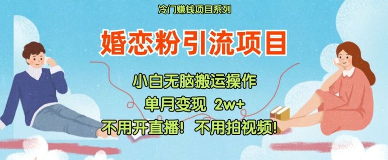 小红书婚恋粉引流，不用开直播，不用拍视频，不用做交付【揭秘】-阿良资源网