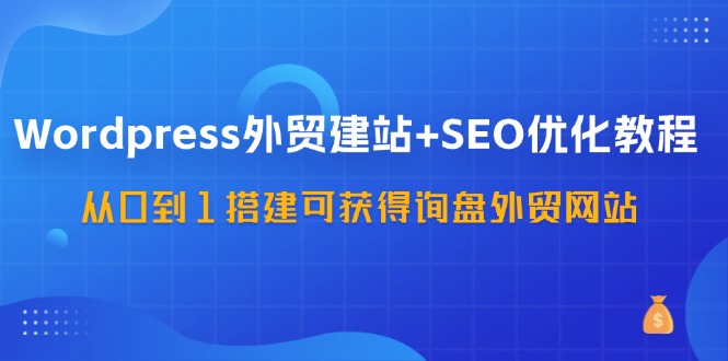 WordPress外贸建站+SEO优化教程，从0到1搭建可获得询盘外贸网站（57节课）-阿良资源网