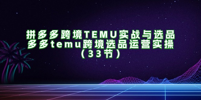 （11934期）拼多多跨境TEMU实战与选品，多多temu跨境选品运营实操（33节）-阿良资源网