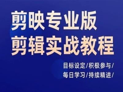 剪映专业版剪辑实战教程，目标设定/积极参与/每日学习/持续精进-阿良资源网
