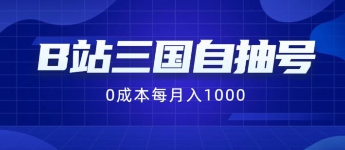 B站三国自抽号项目，0成本纯手动，每月稳赚1000【揭秘】-阿良资源网