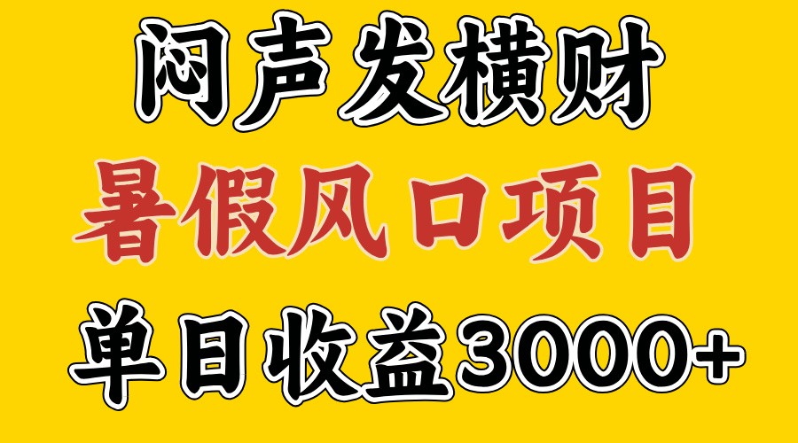 30天赚了7.5W 暑假风口项目，比较好学，2天左右上手-阿良资源网