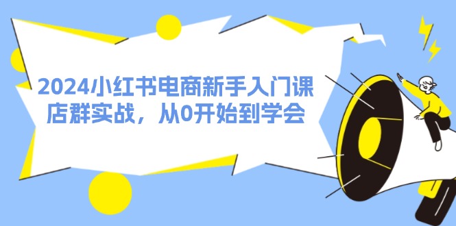 2024小红书电商新手入门课，店群实战，从0开始到学会（31节）-阿良资源网