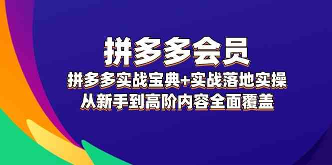 拼多多会员实战宝典+实战落地实操，从新手到高阶内容全面覆盖-阿良资源网