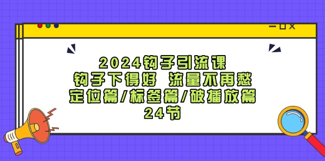 （12097期）2024钩子·引流课：钩子下得好 流量不再愁，定位篇/标签篇/破播放篇/24节-阿良资源网