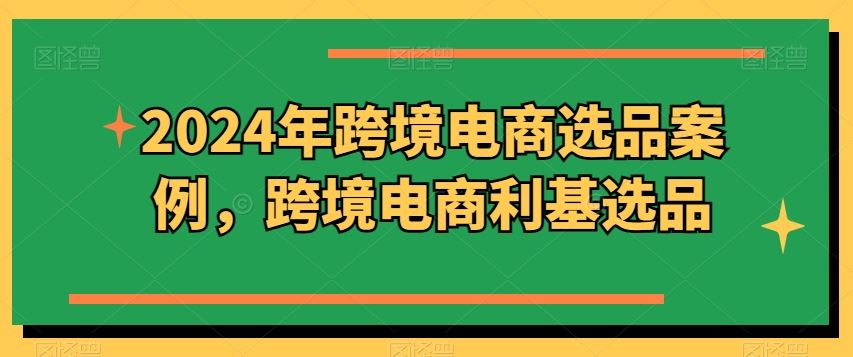 2024年跨境电商选品案例，跨境电商利基选品（更新）-阿良资源网