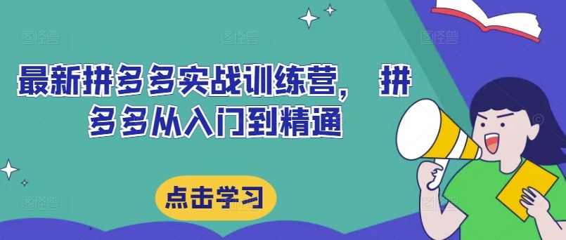 最新拼多多实战训练营， 拼多多从入门到精通-阿良资源网
