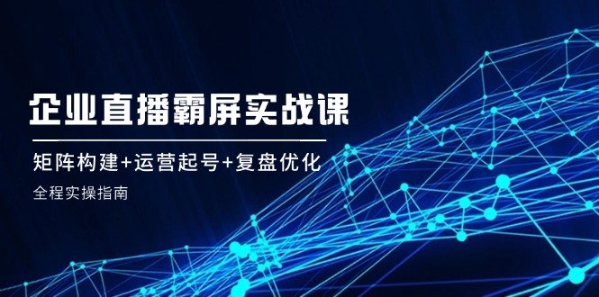 企业直播霸屏实战课：矩阵构建+运营起号+复盘优化，全程实操指南-阿良资源网