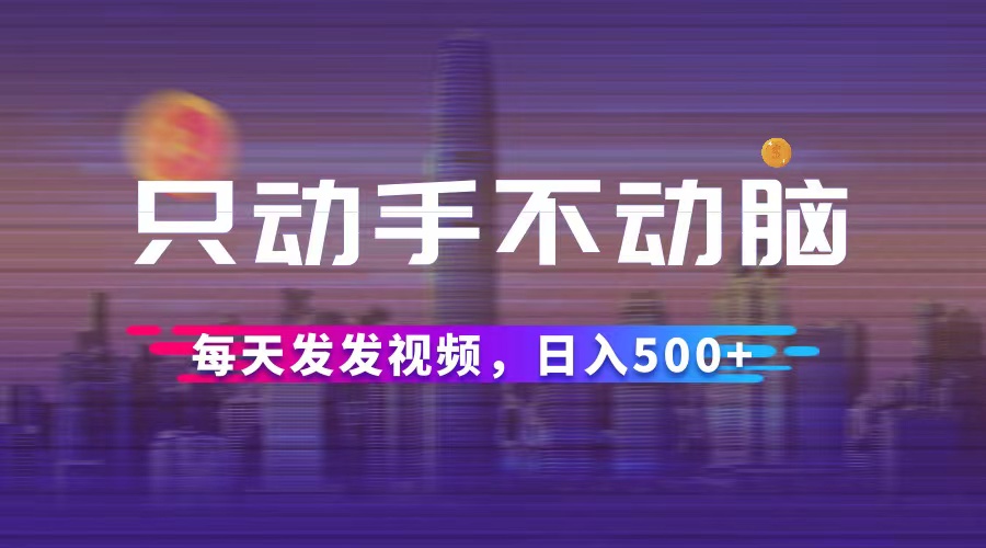 （12433期）只动手不动脑，每天发发视频，日入500+-阿良资源网