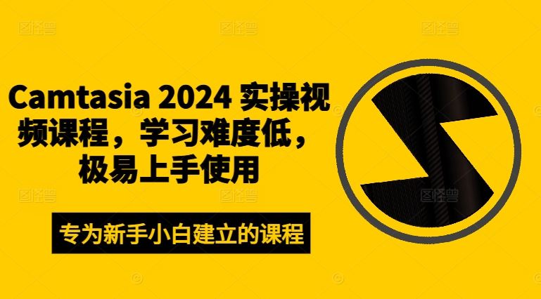 Camtasia 2024 实操视频课程，学习难度低，极易上手使用-阿良资源网