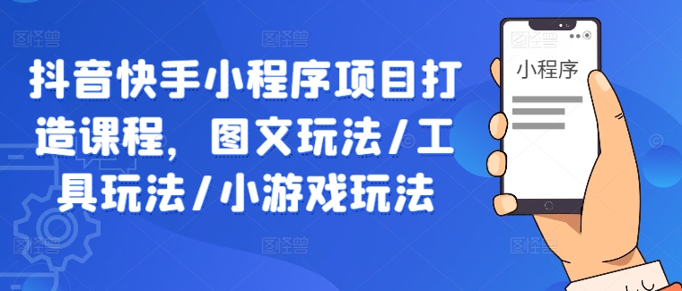 抖音快手小程序项目打造课程，图文玩法/工具玩法/小游戏玩法-阿良资源网