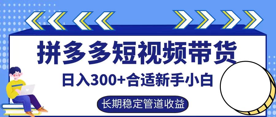 拼多多短视频带货日入300+，实操账户展示看就能学会-阿良资源网
